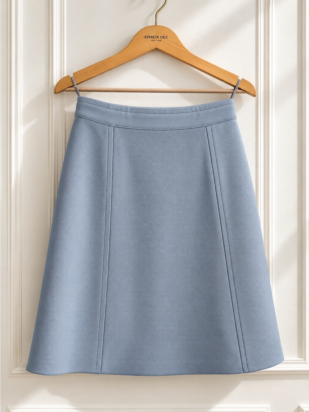 Bottega Veneta Light Blue Wool Silk A-Line Skirt IT 40 US 4 Made in Italy - Picture 1 of 6